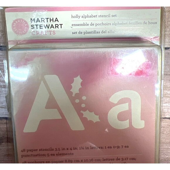 Martha Stewart Holly Alphabet Stencil Set 48 Paper Stencils 3.5"x4" Letters Numb - Picture 2 of 4